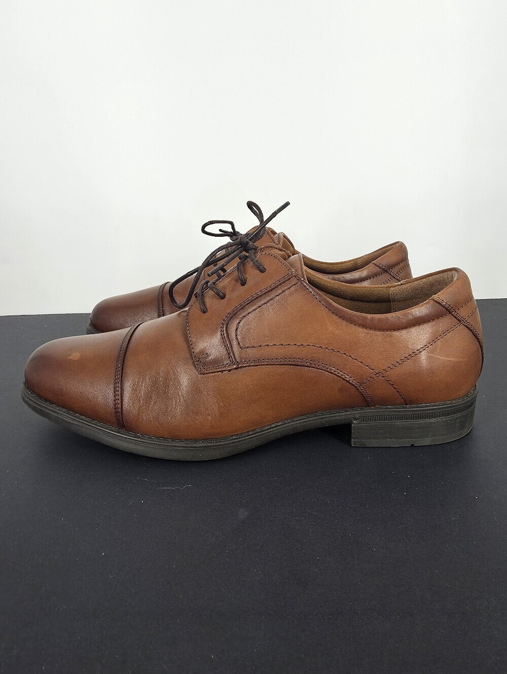 Florsheim Midtown Cap Toe Derby Shoes 11.5 D Cognac Brown Leather Comfortech